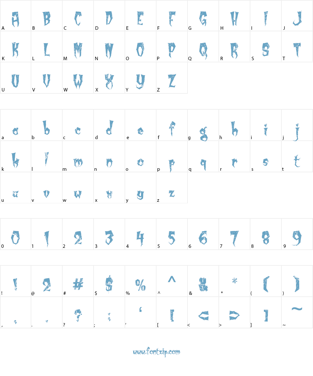 Kreepy Krawly Font Character